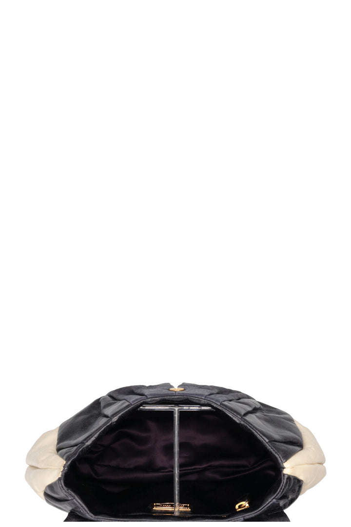 MIU MIU Clutch Leather Navy Ivory