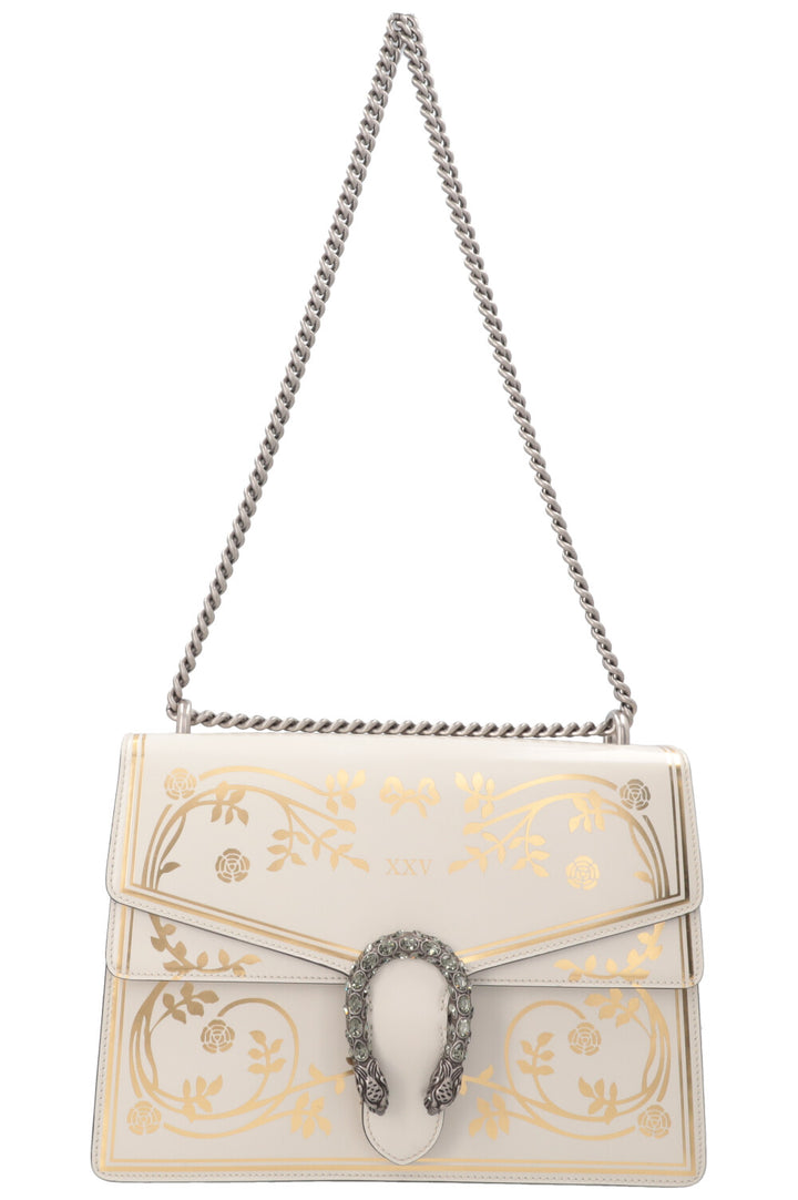 GUCCI Garden Dionysus Bag Medium White Gold