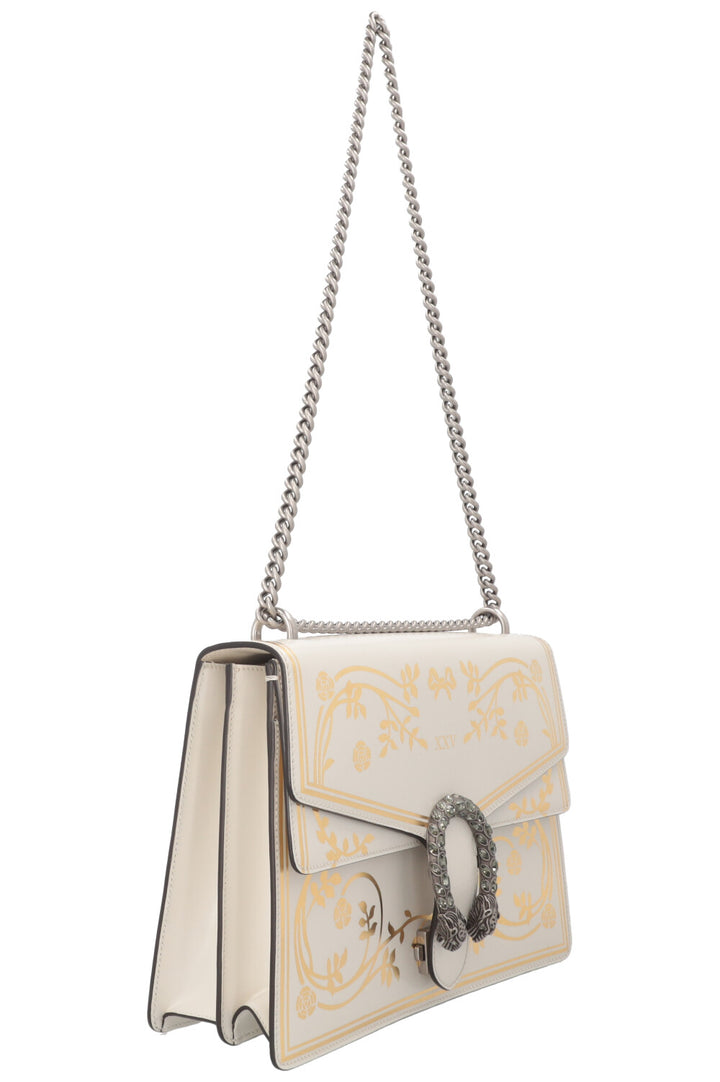GUCCI Garden Dionysus Bag Medium White Gold