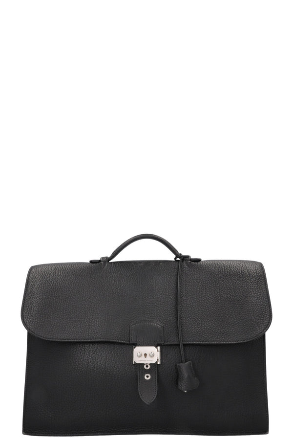 HERMÈS Sac À Dépeche 41 Messenger Bag Clemence Black