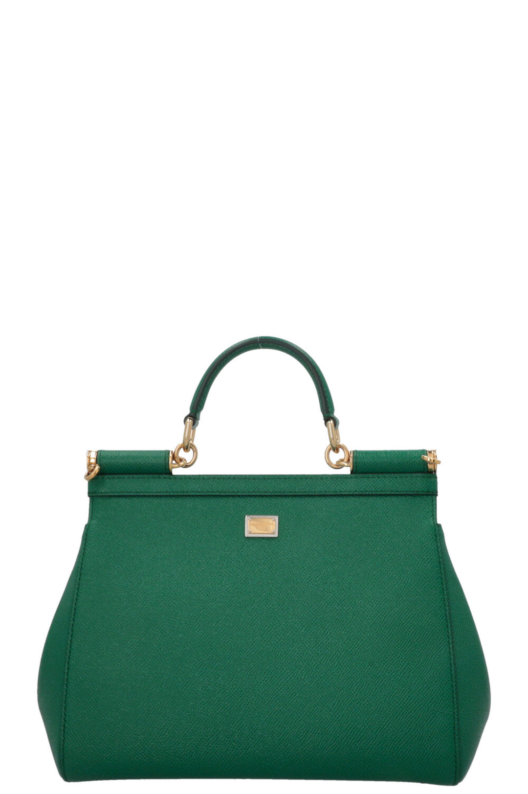 DOLCE&GABBANA Medium Family Patch Sicily Bag Saffiano Green