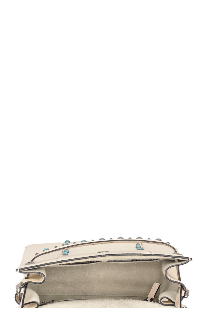 VALENTINO Rockstud Rolling Top Handle Bag Ivory