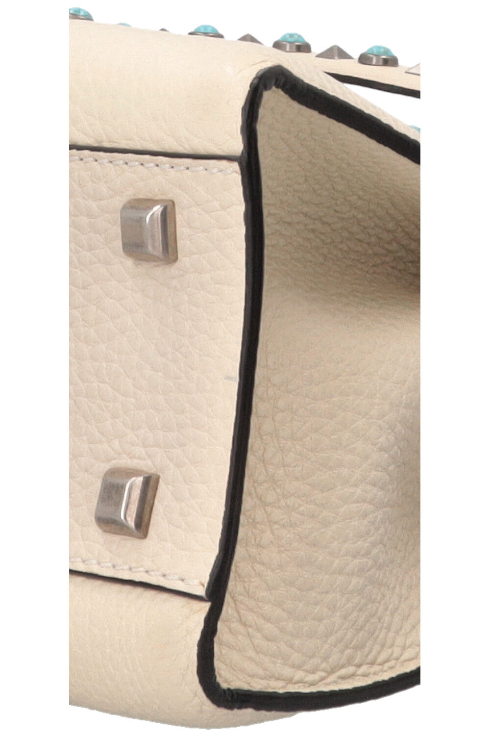 VALENTINO Rockstud Rolling Top Handle Bag Ivory