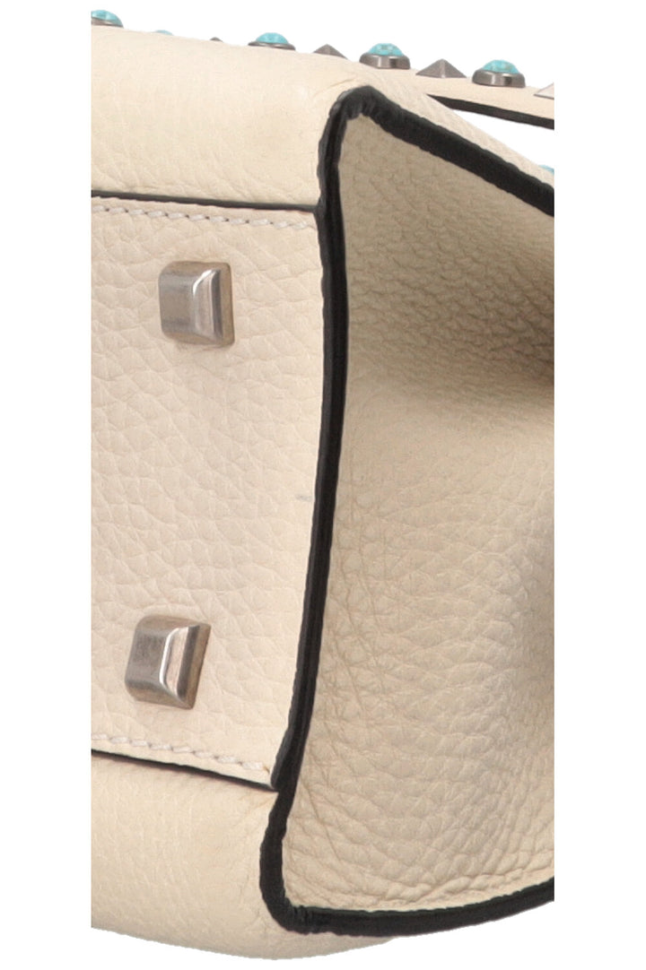 VALENTINO Rockstud Rolling Top Handle Bag Ivory