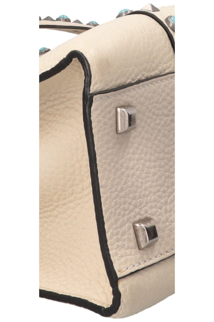 VALENTINO Rockstud Rolling Top Handle Bag Ivory