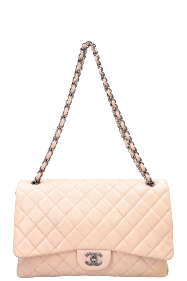 CHANEL Maxi Single Flap Lambskin Pink