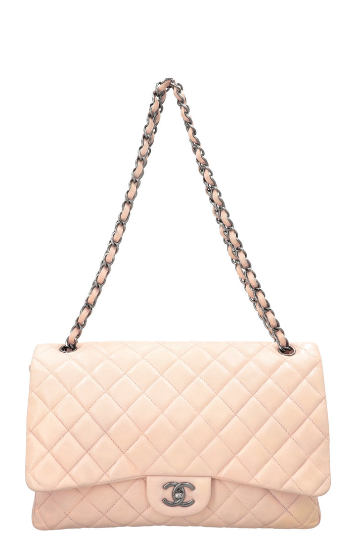 CHANEL Maxi Single Flap Lambskin Pink