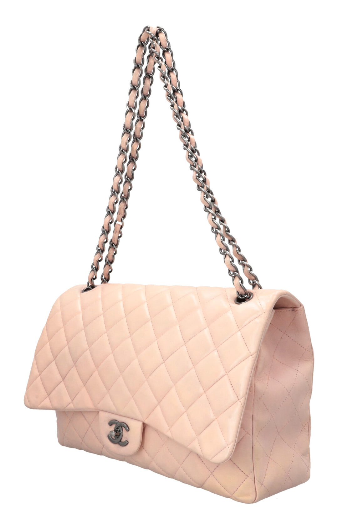 CHANEL Maxi Single Flap Lambskin Pink
