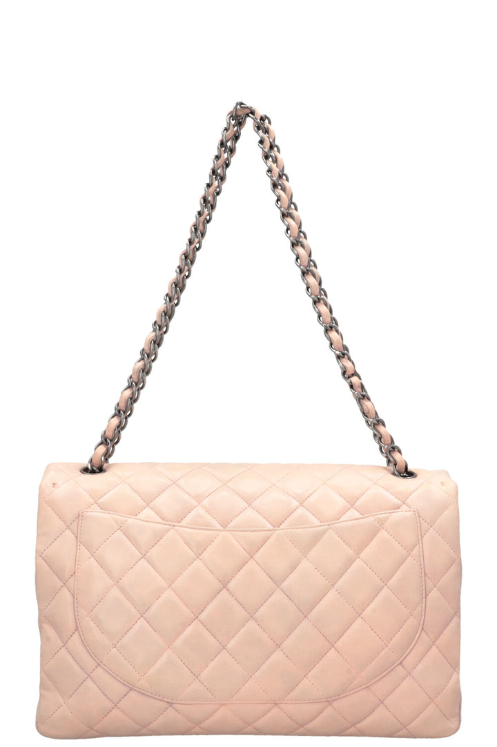 CHANEL Maxi Single Flap Lambskin Pink