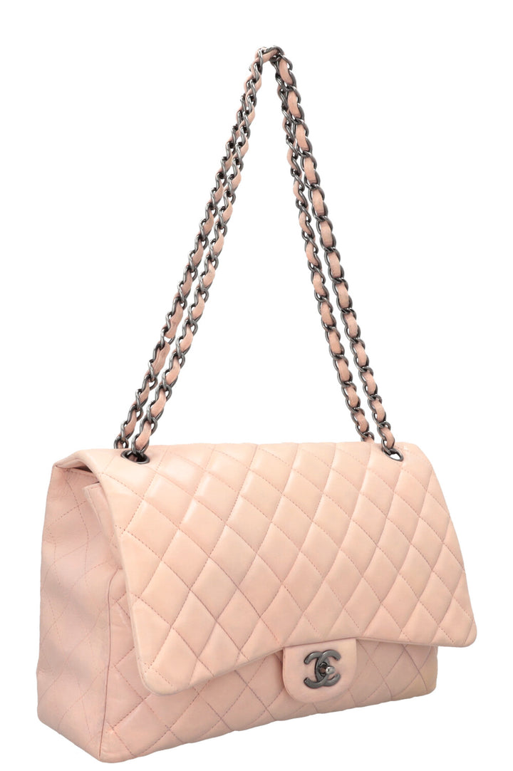 CHANEL Maxi Single Flap Lambskin Pink