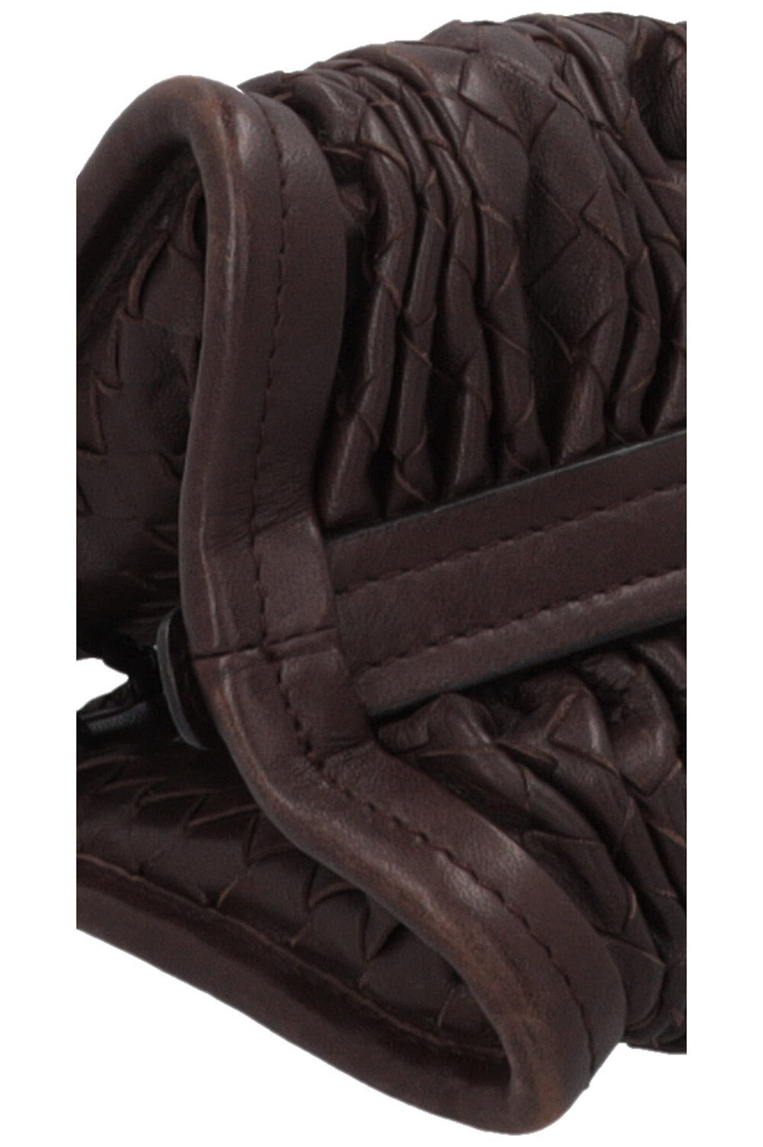 BOTTEGA VENETA Sac à bandoulière froncé Intrecciato Marron