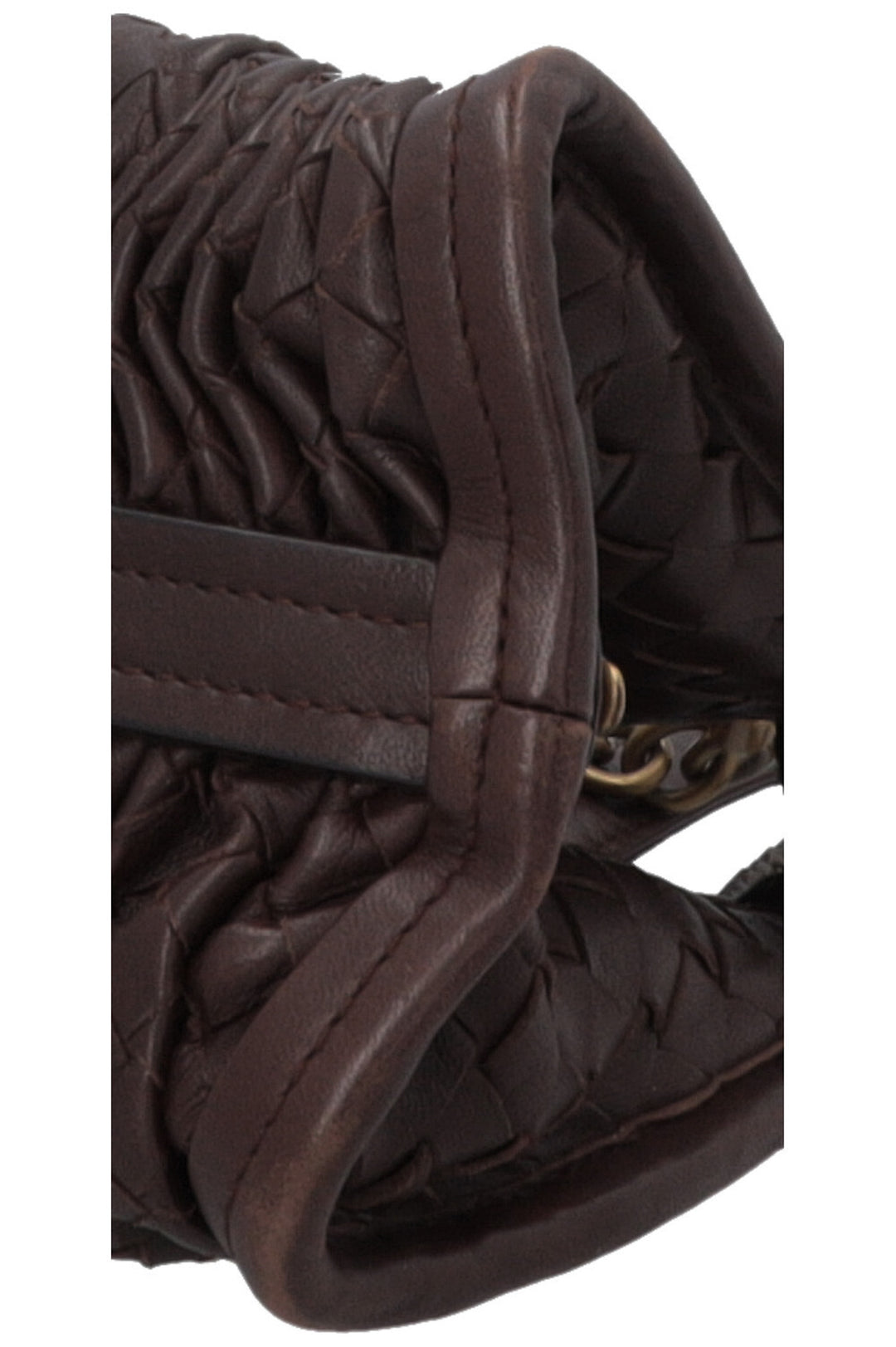 BOTTEGA VENETA Sac à bandoulière froncé Intrecciato Marron