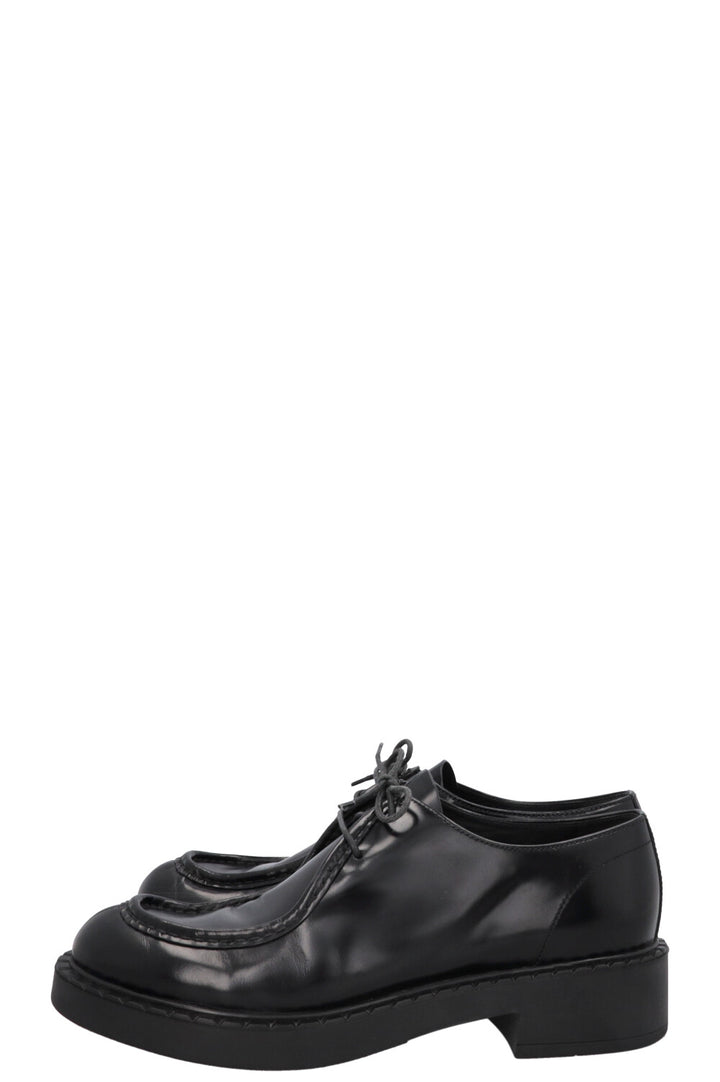 PRADA Lace Up Loafers Black