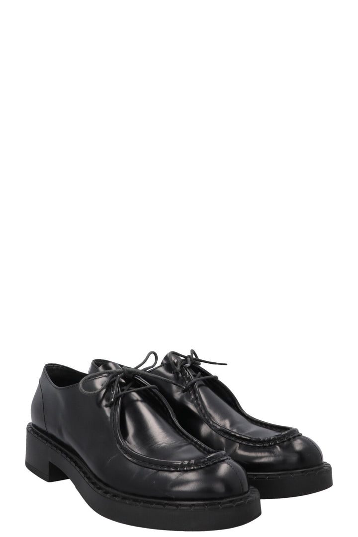 PRADA Lace Up Loafers Black