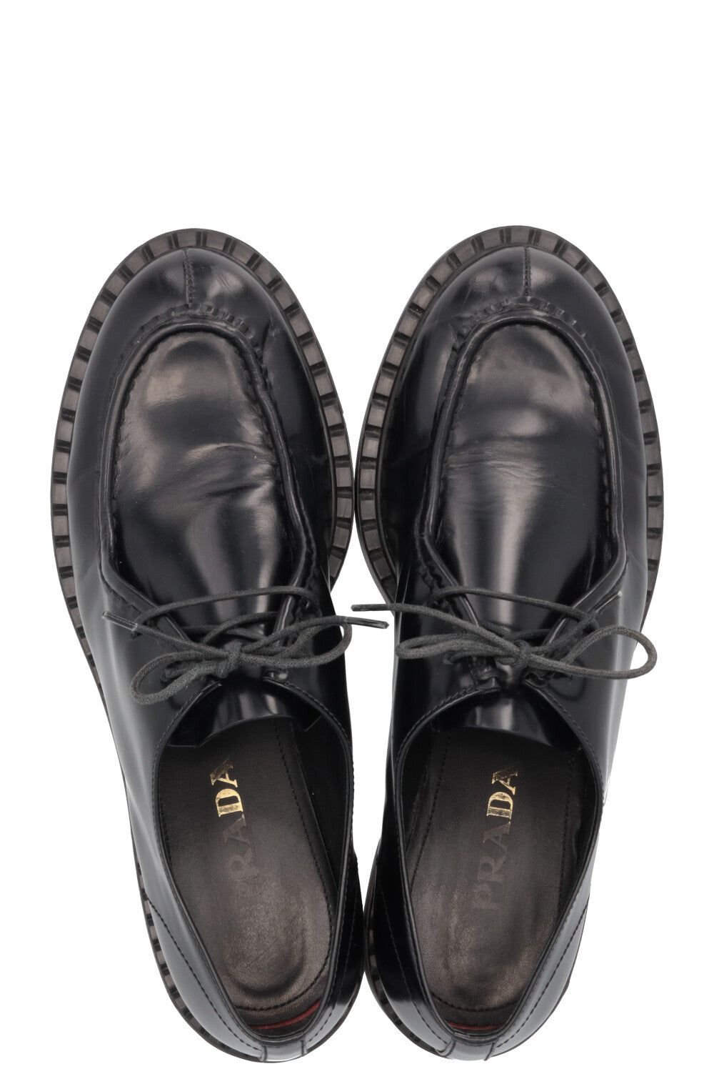 PRADA Lace Up Loafers Black