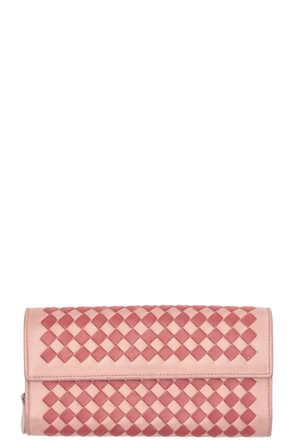 BOTTEGA VENETA Portefeuille Long Intrecciato Rose