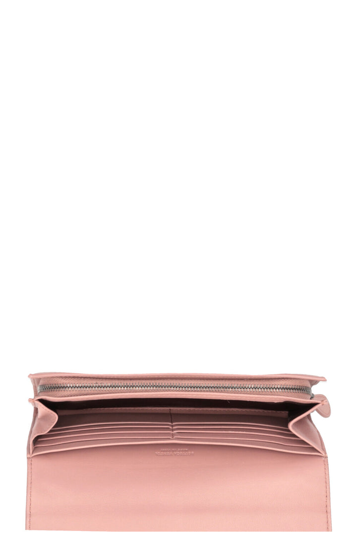 BOTTEGA VENETA Intrecciato Long Wallet Pink
