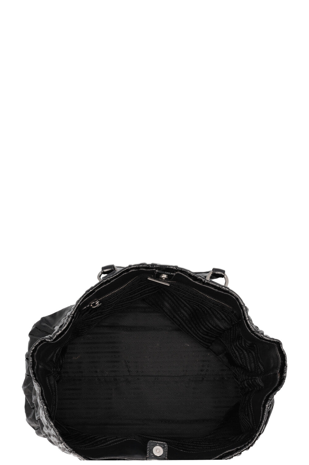 PRADA Vernice Gaufre Tote Patent Black
