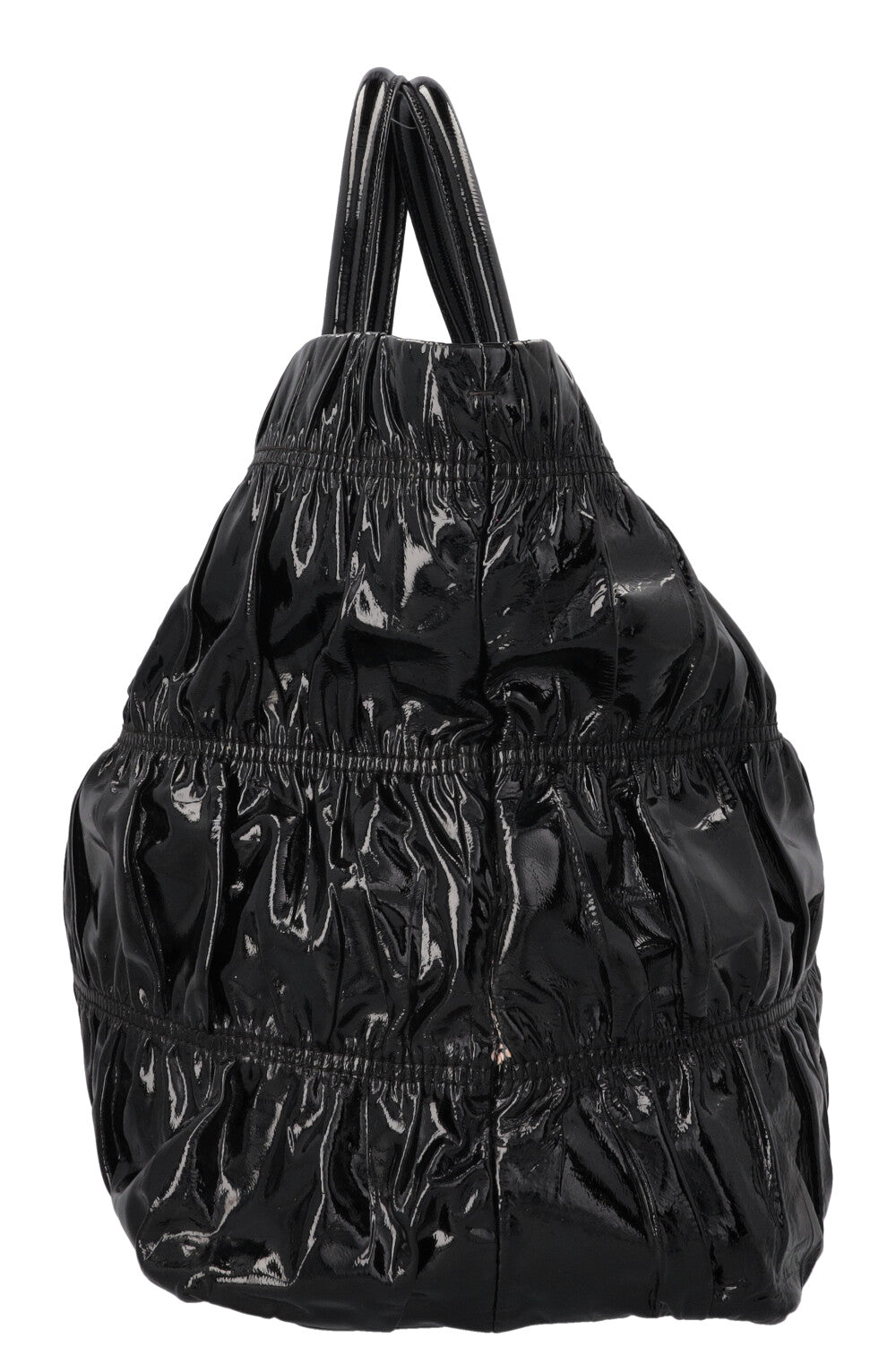 PRADA Vernice Gaufre Tote Patent Black