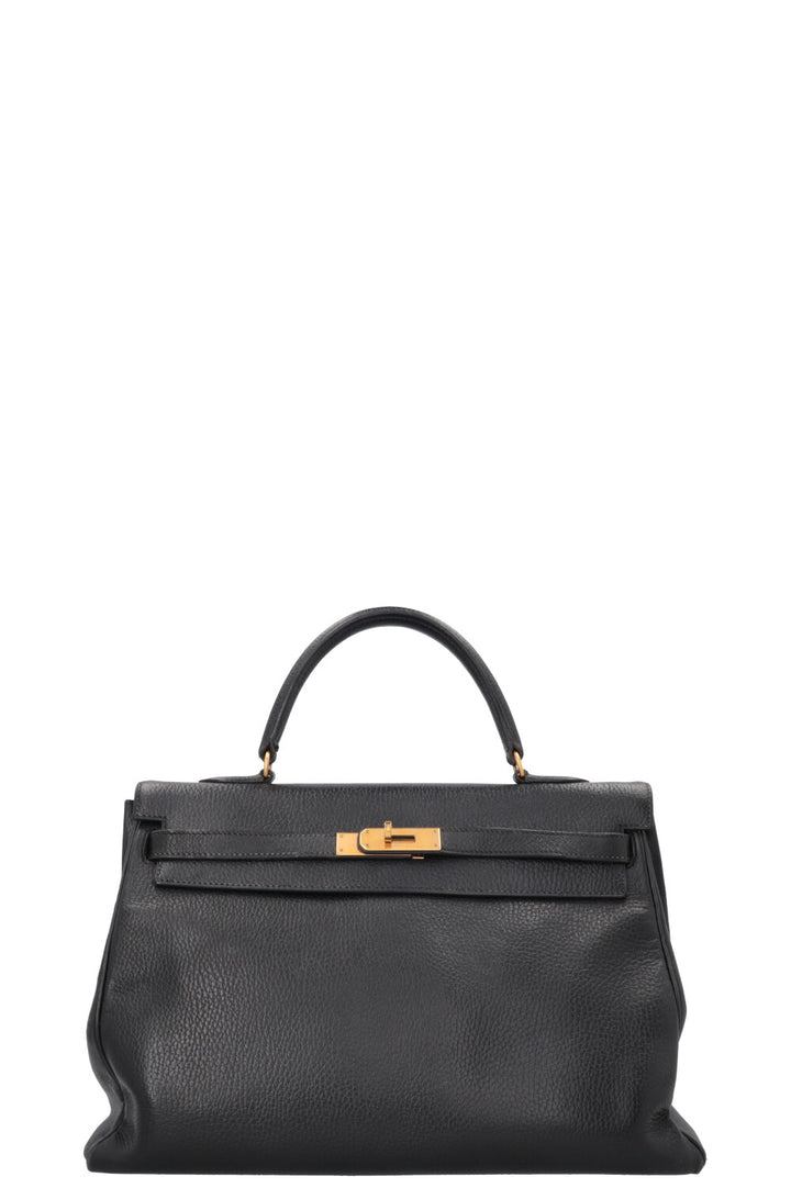 HERMÈS Kelly 35 Retourne Clemence Black