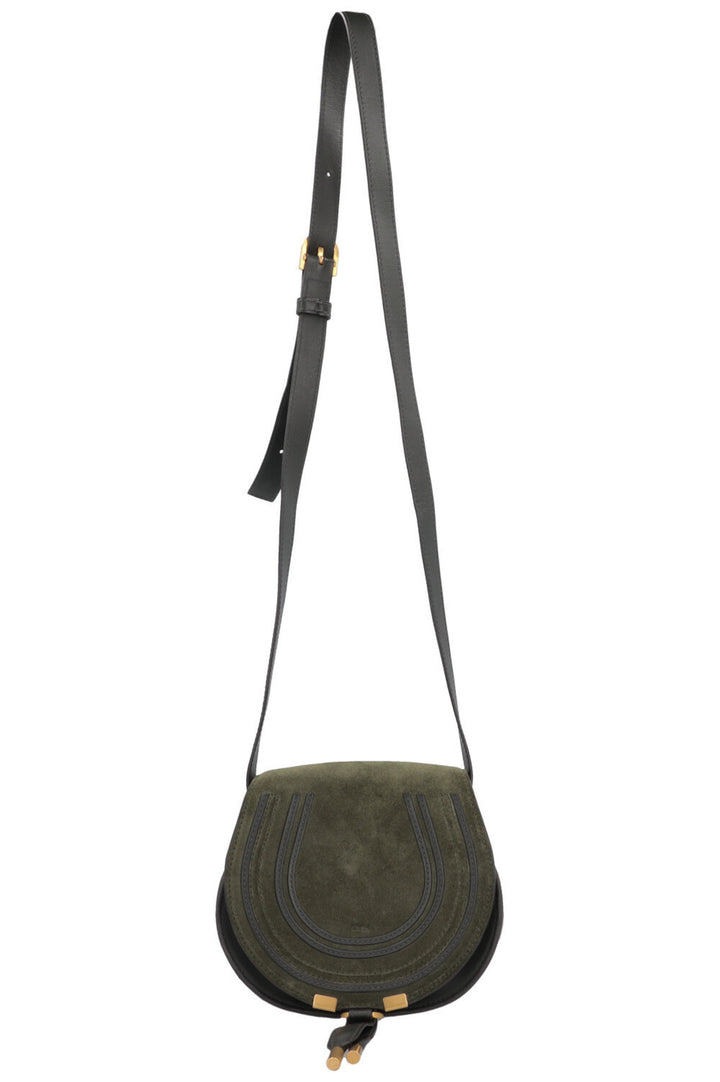 CHLOÉ Marcie Crossbody Bag Small Suede Green