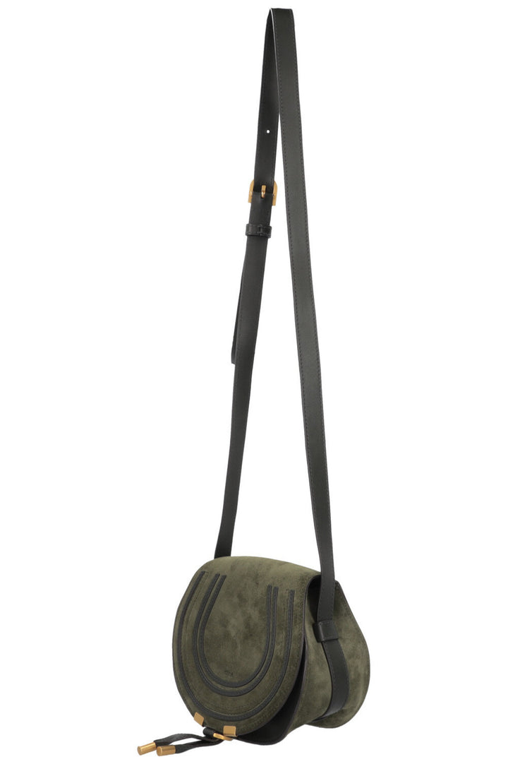 CHLOÉ Marcie Crossbody Bag Small Suede Green
