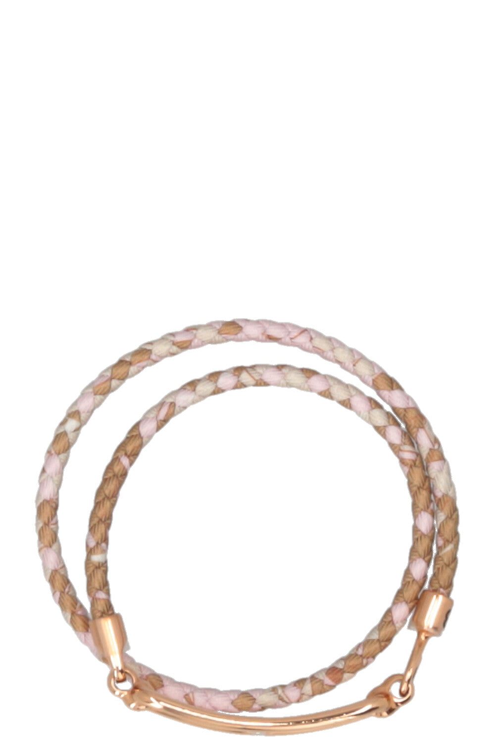 HERMÈS Roulis Double Tour Bracelet Canvas Rose