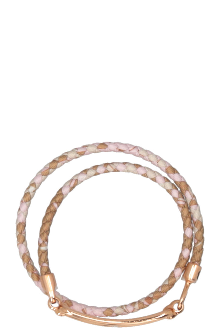 HERMÈS Roulis Double Tour Bracelet Canvas Rose