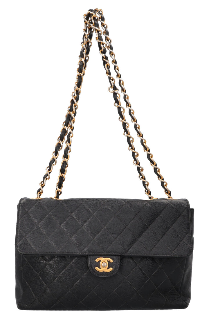 CHANEL Jumbo Single Flap Caviar Black