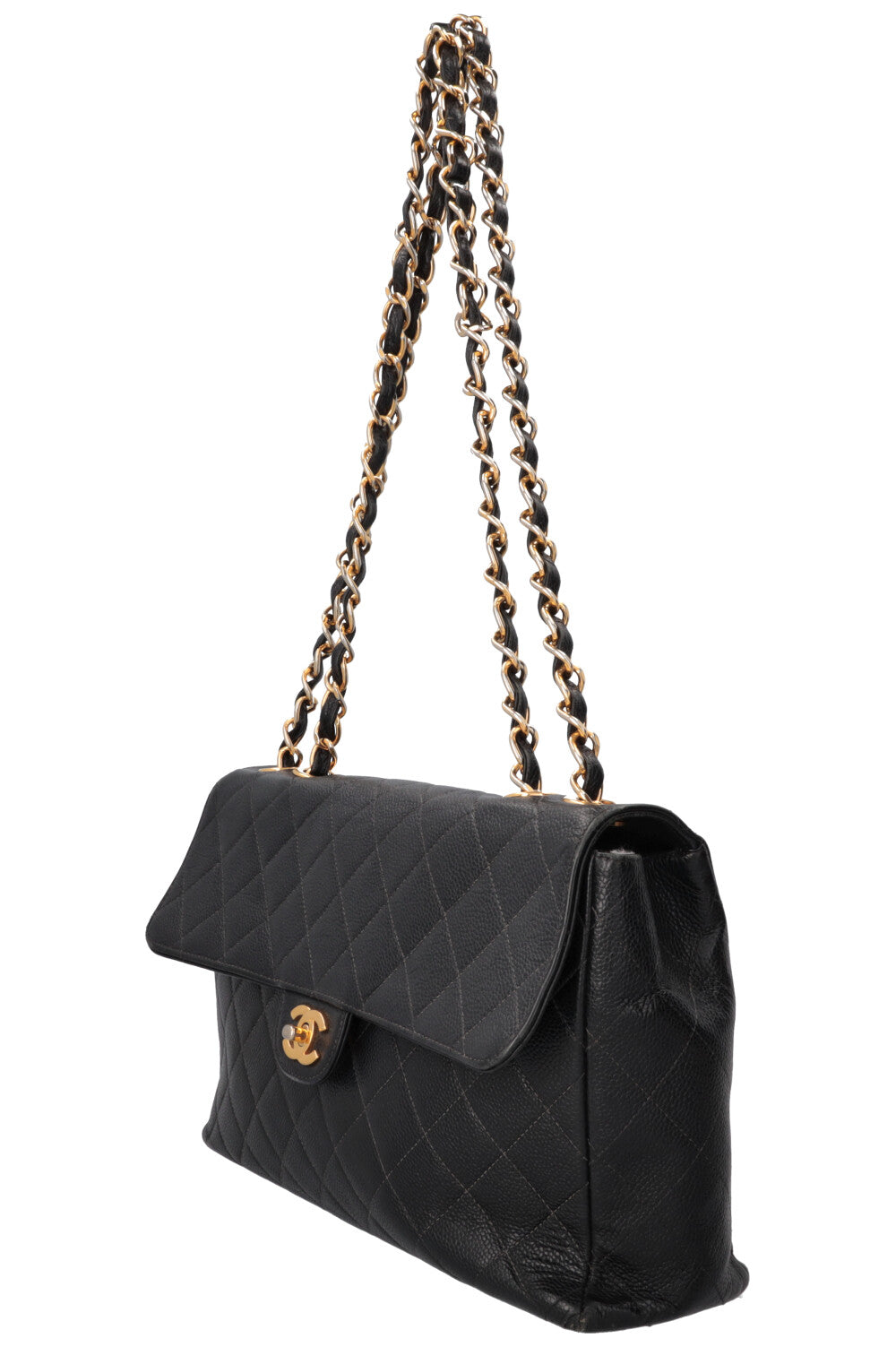 CHANEL Jumbo Single Flap Caviar Black