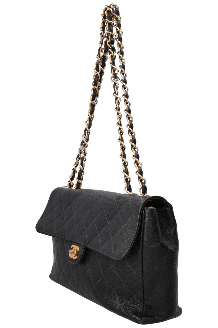CHANEL Jumbo Single Flap Caviar Black