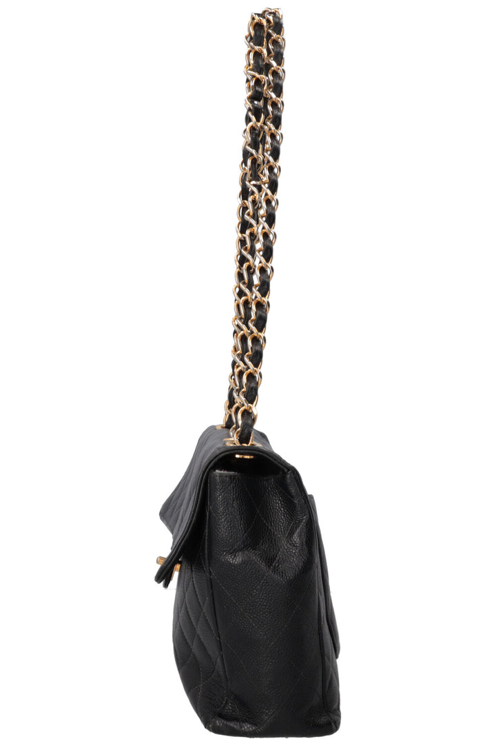 CHANEL Jumbo Single Flap Caviar Black