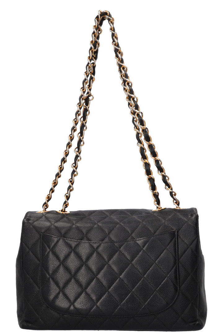 CHANEL Jumbo Single Flap Caviar Black