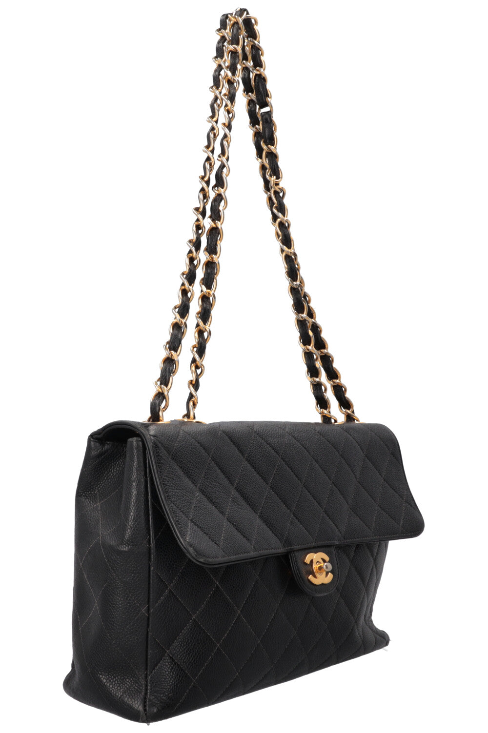 CHANEL Jumbo Single Flap Caviar Black