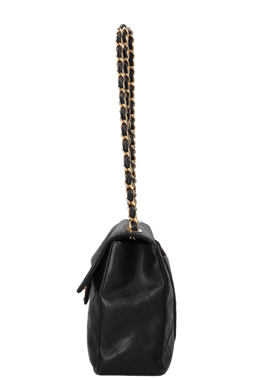 CHANEL Maxi Single Flap Cuir Noir Grand
