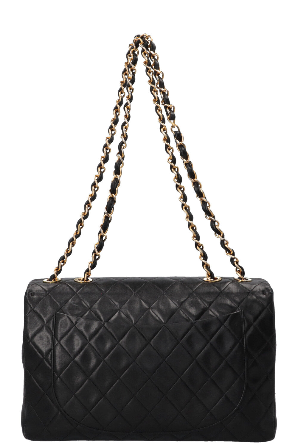 CHANEL Maxi Single Flap Cuir Noir Grand