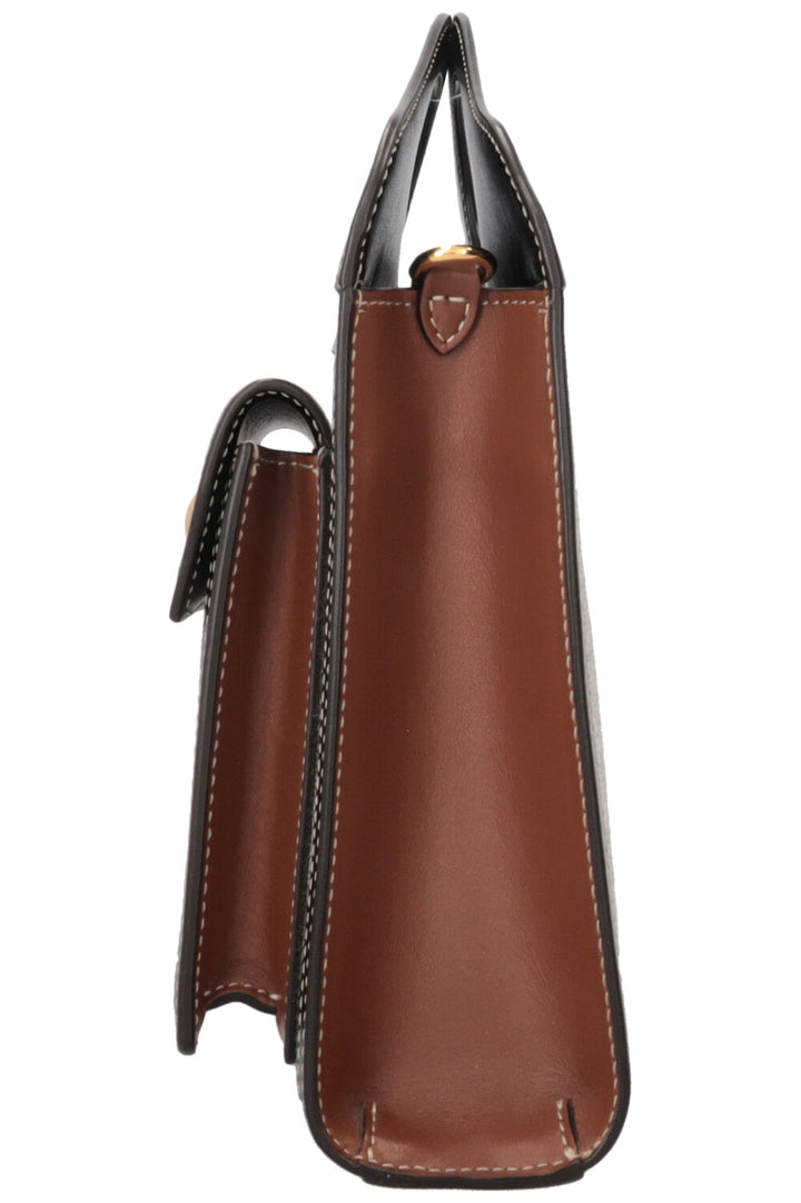 BURBERRY Mini Pocket Bag Brown and Black Leather and Canvas