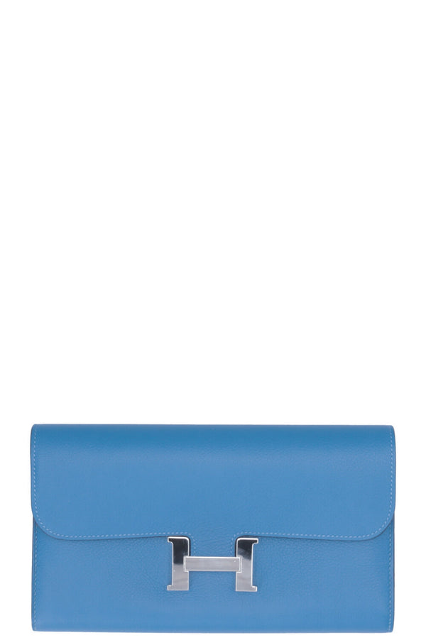 HERMÈS Constance Wallet Evercolor Bleu