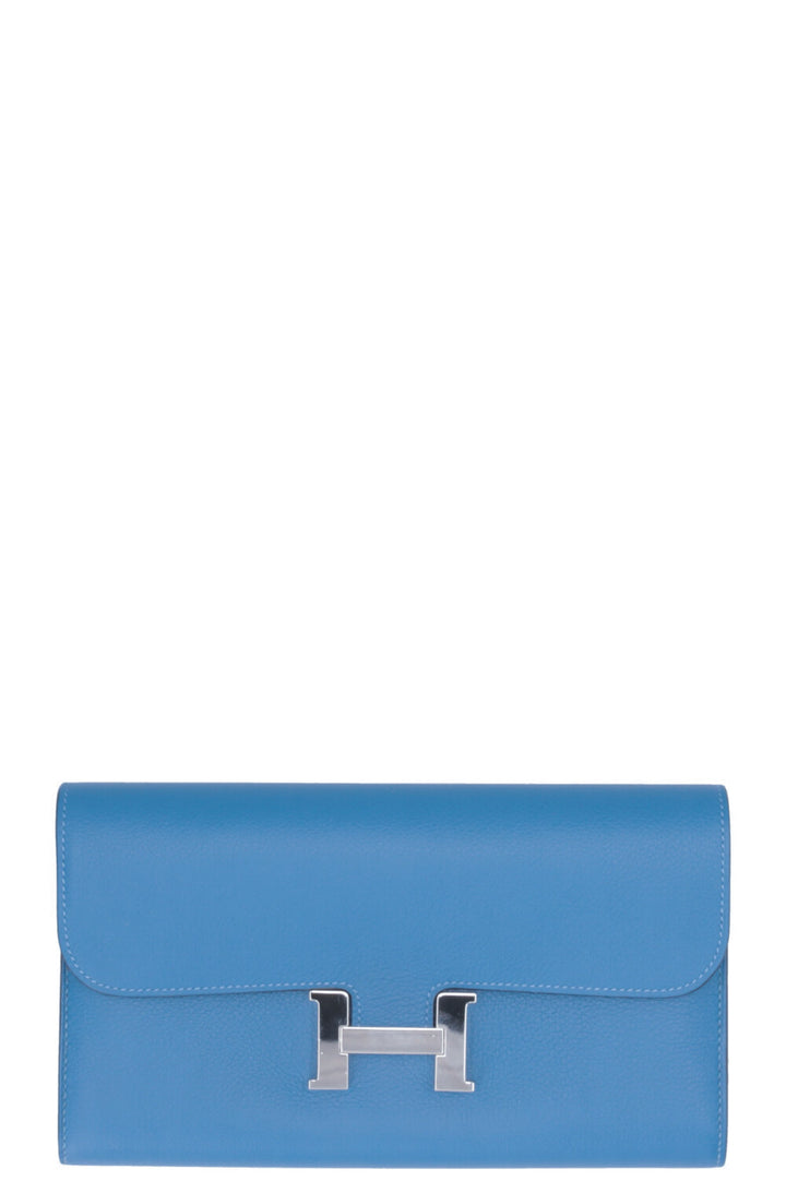 HERMÈS Constance Wallet Evercolor Bleu