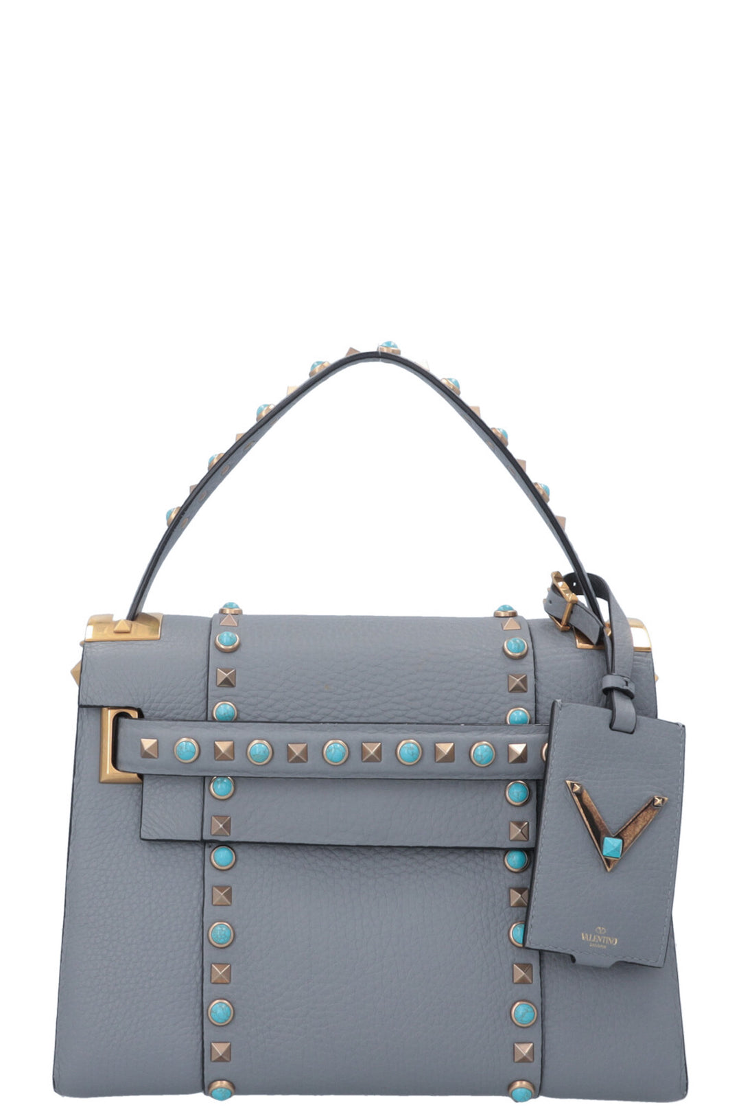 Sac Valentino Small Rolling Rockstud gris