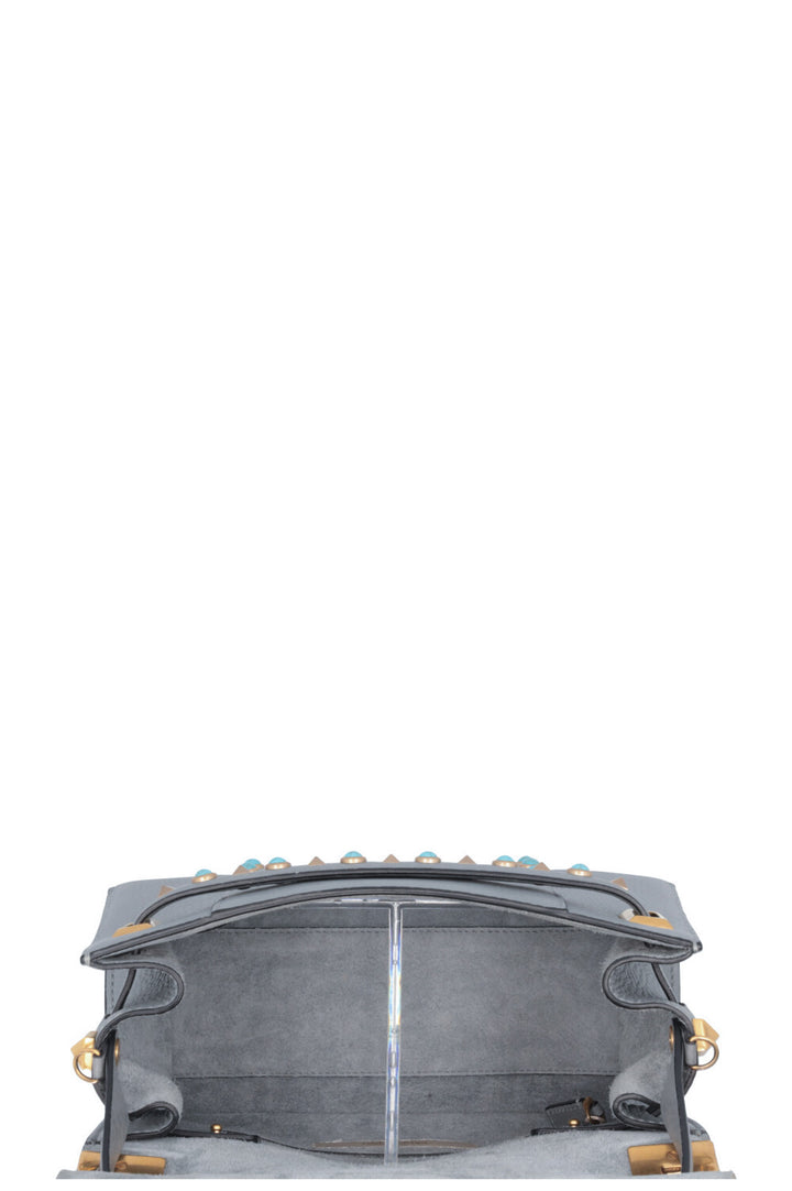 Sac Valentino Small Rolling Rockstud gris