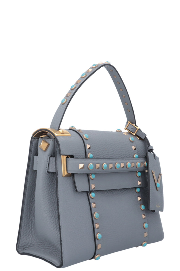 Sac Valentino Small Rolling Rockstud gris
