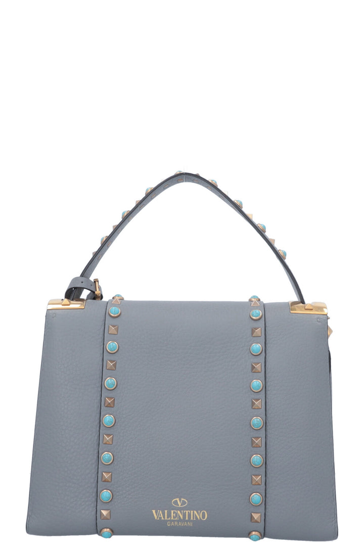 Sac Valentino Small Rolling Rockstud gris