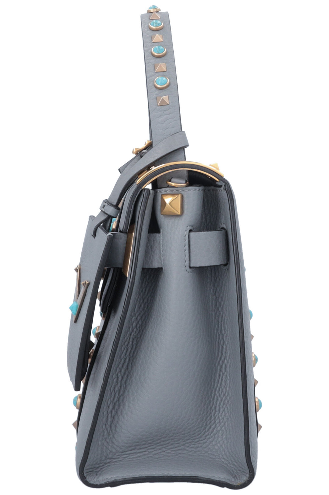 Sac Valentino Small Rolling Rockstud gris