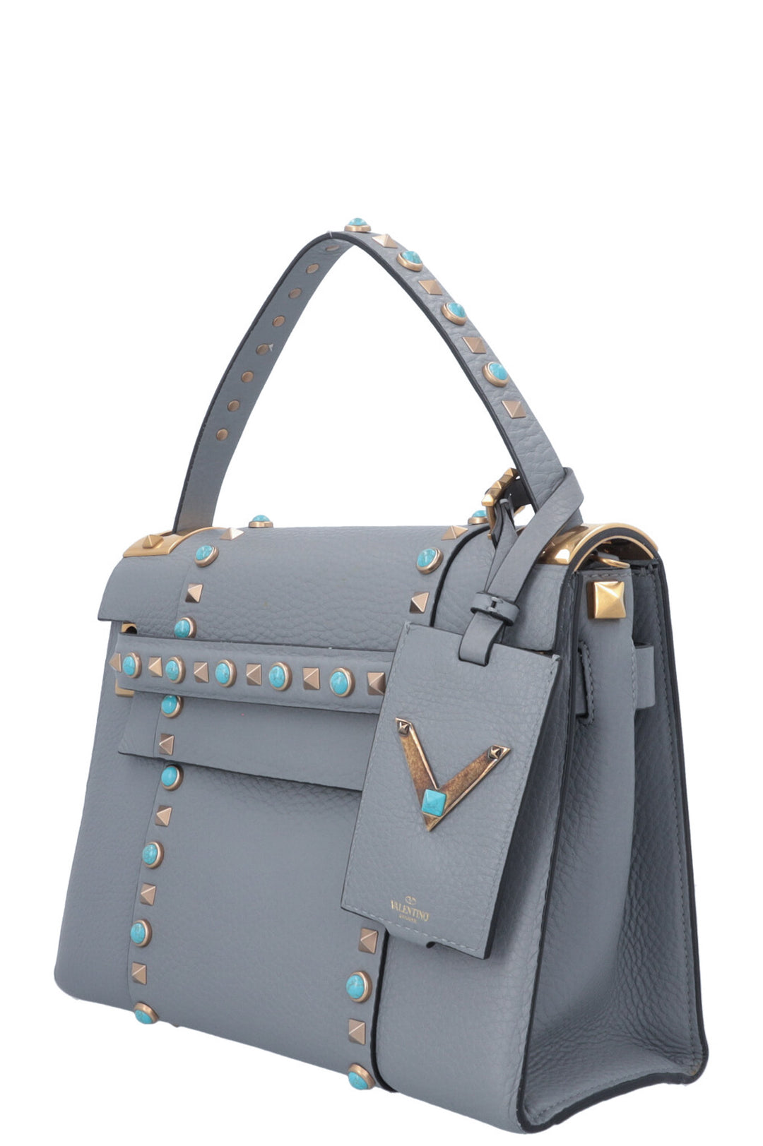 Sac Valentino Small Rolling Rockstud gris