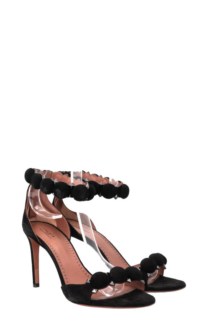 ALAÏA La Bombe 90 Heels Suede Black
