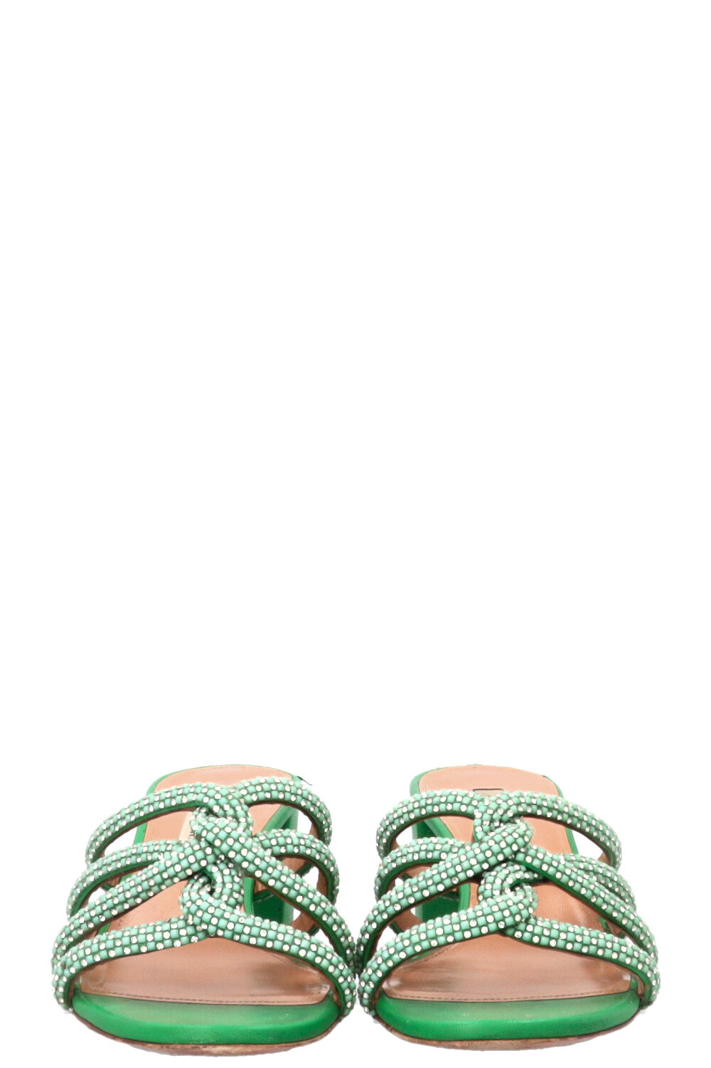 AQUAZZURA Mules with Cristals Green