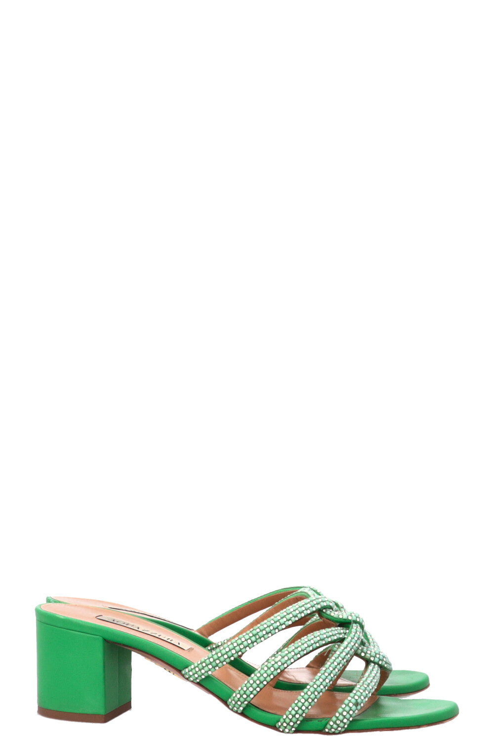 AQUAZZURA Mules with Cristals Green