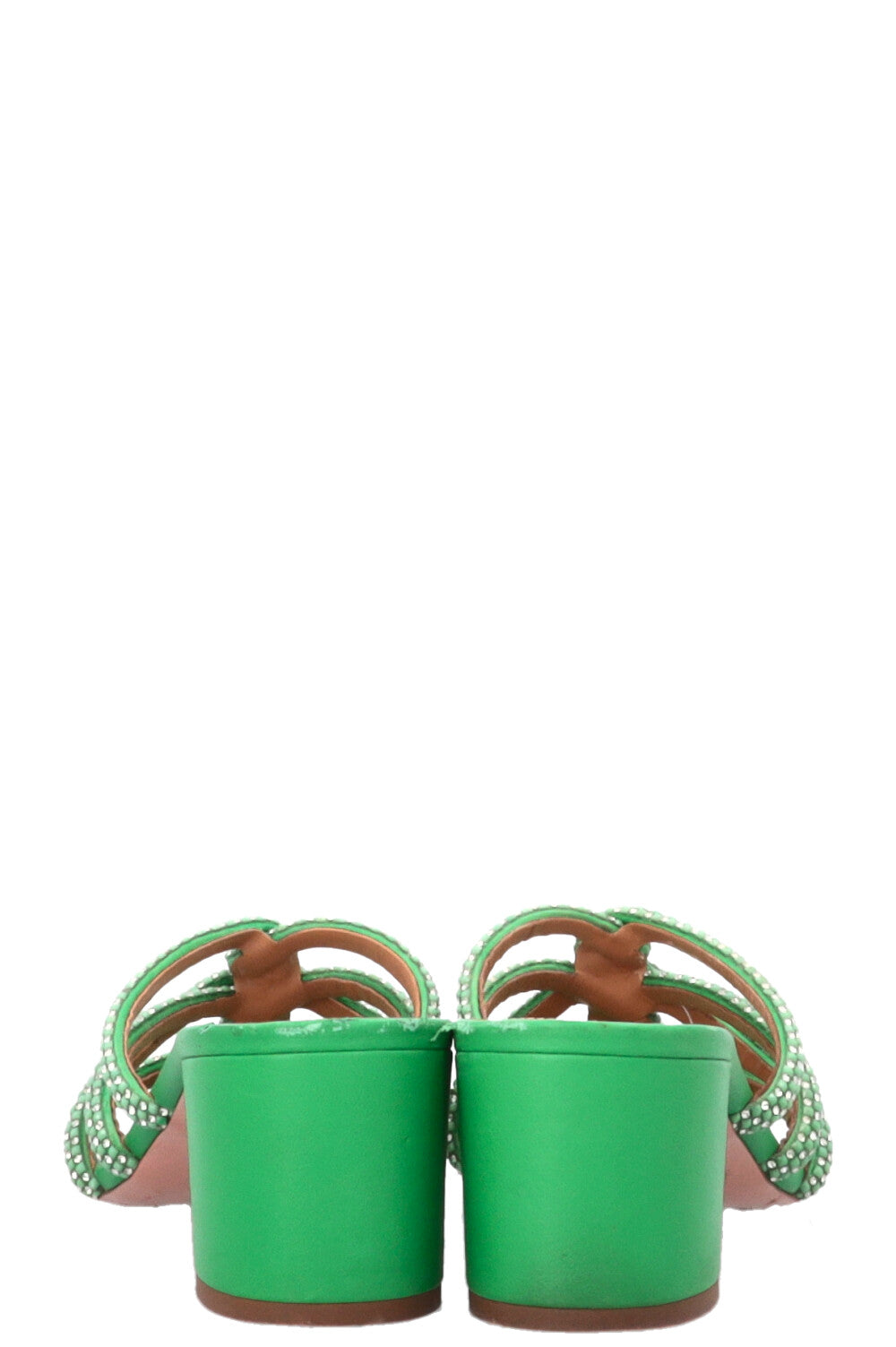 AQUAZZURA Mules with Cristals Green