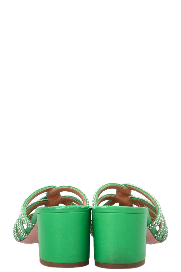 AQUAZZURA Mules with Cristals Green